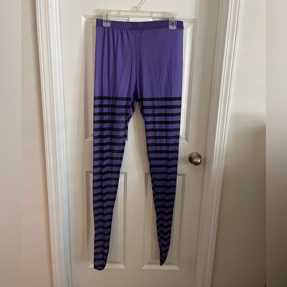SHEIN Striped Tights. Purple/Black, size 2XL.